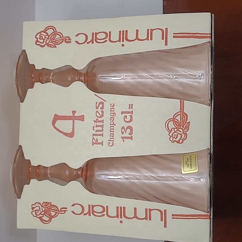 Luminarc Rosaline Pink Swirl Champagne Flutes